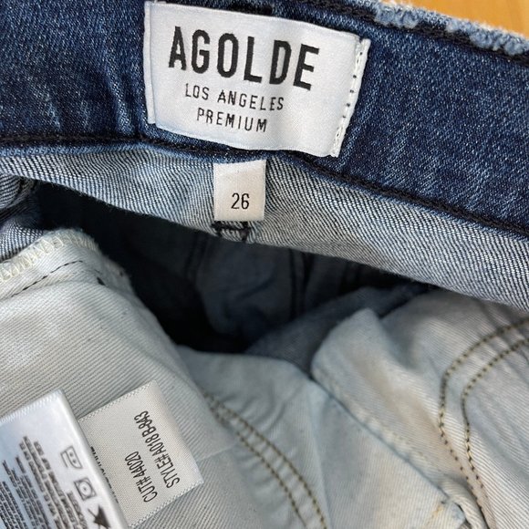 AGOLDE Sophie Crop Mid Wash Distressed Jeans Sz 26 - Picture 16 of 16